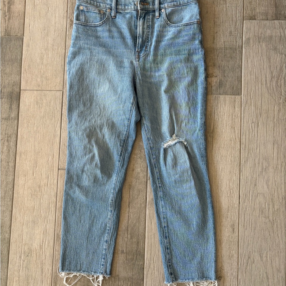 Madewell Light Blue Distressed Ankle Jeans